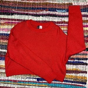 Bright red long sleeve top